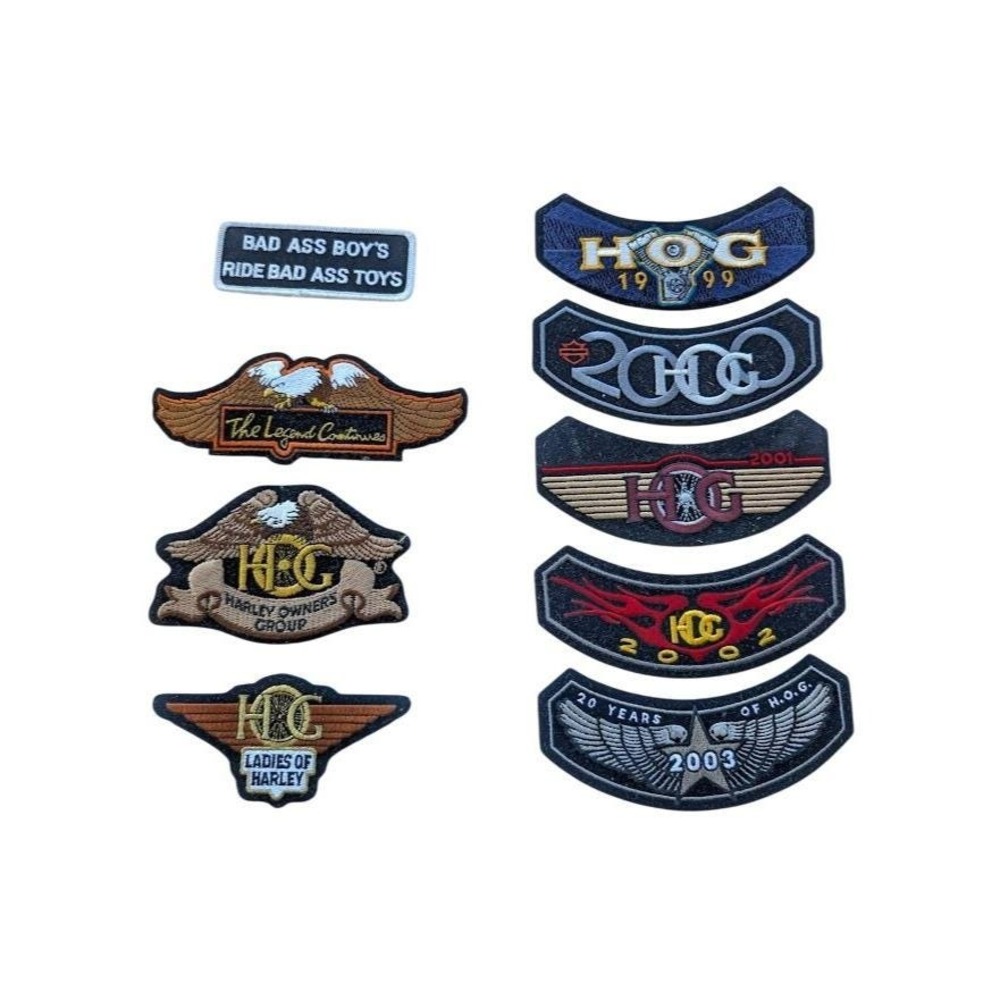 9 Lot Harley Davidson Owners Group Patches 99-03 Ladies HOG‎ Eagle Bad Ass Boys